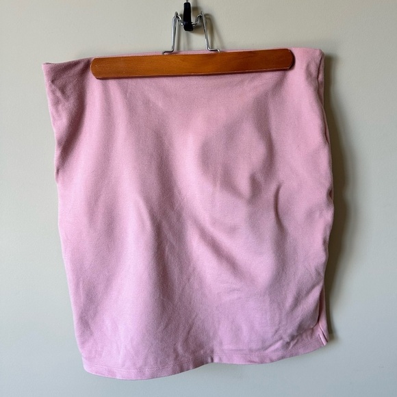 Aritzia Talula Primrose Faux Wrap Bodycon Mini Skirt Light Pink Size Large - Picture 2 of 4